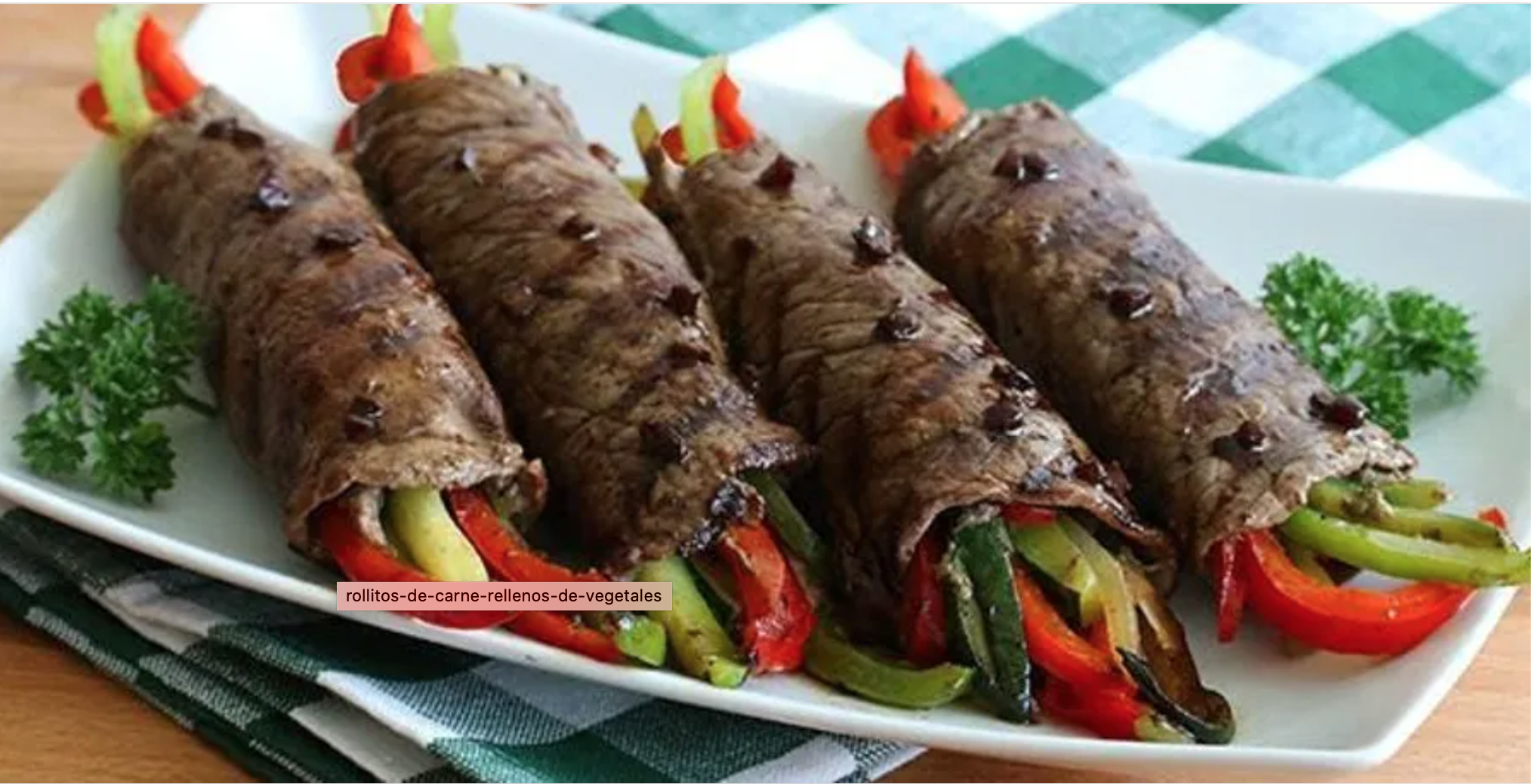 Rollitos de carne rellenos de vegetales